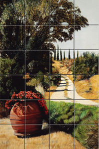 Now you can Have Tuscan Summer Road as a Tiled Mural!