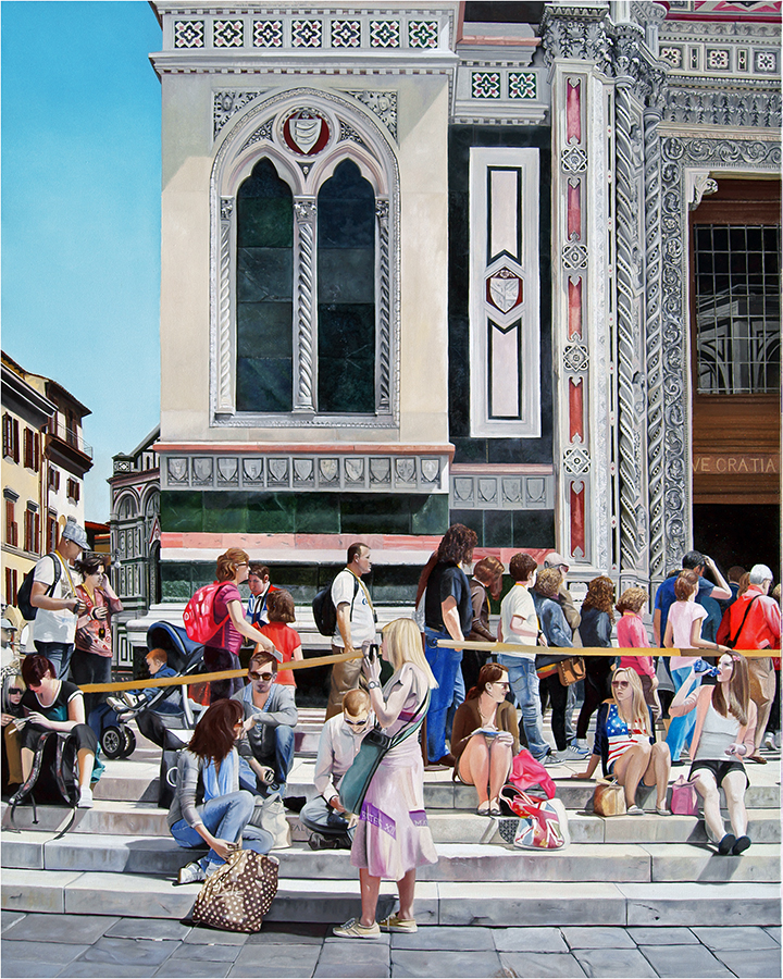 ""Entering the Duomo" an original oil apinting by Matthew Holden Bates