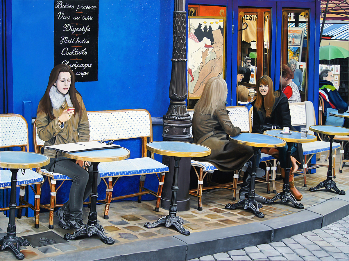 "Girls of Montmartre" an original oil painting by Matthew Holden Bates