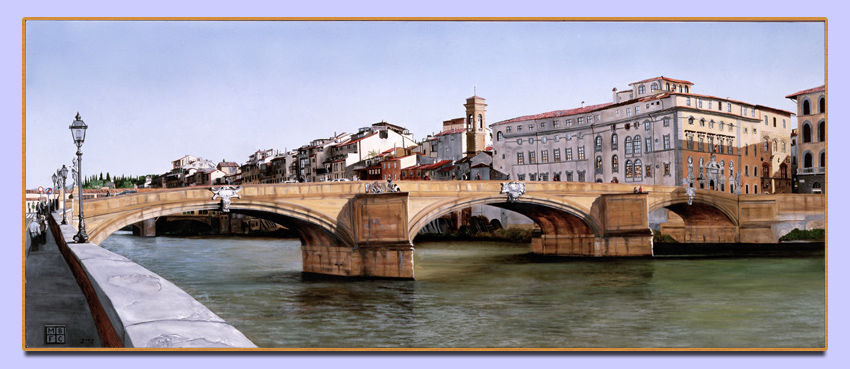 Santa Trinità Bridge - Oil on Canvas - 110cm x 45cm - ©2002, Matthew Bates, All Rights Reserved