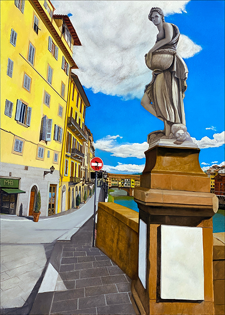"Street Art In Firenze" an original oil painting by Matthew Holden Bates
