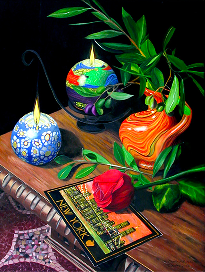 "New York Still Life" an original oil painting by Matthew Holden Bates