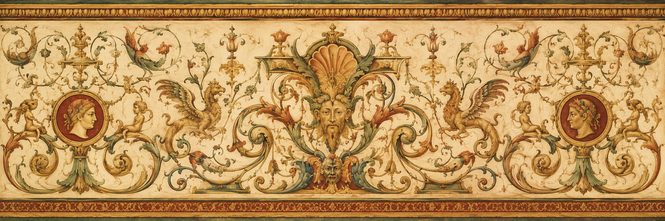 Florentine grotesque decorative banner