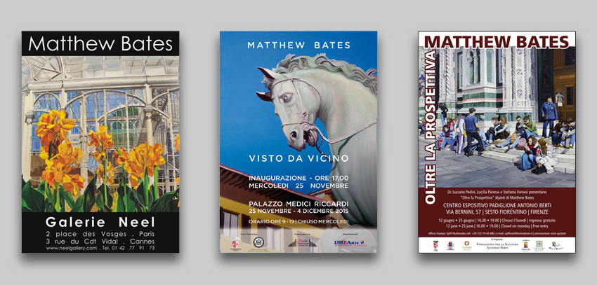 Posters from major exhibitions by Matthew Holden Bates