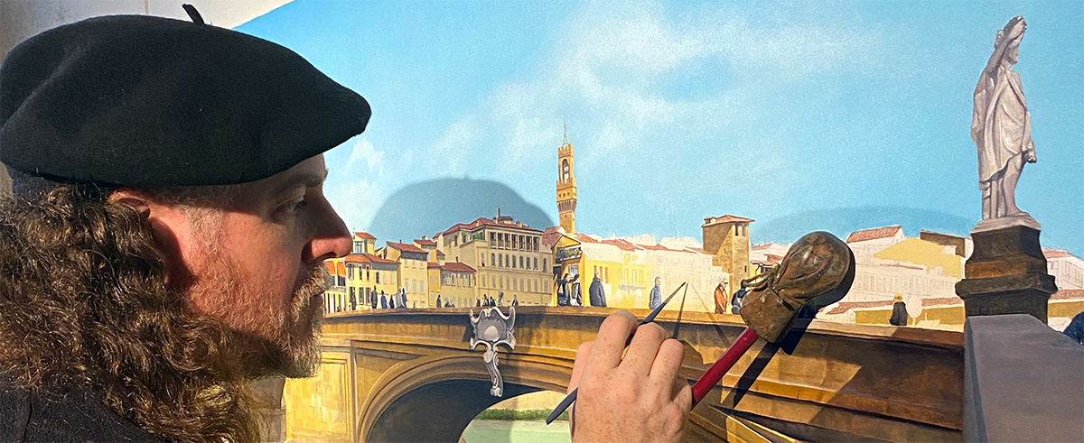 Matthew Holden Bates in his Florence studio