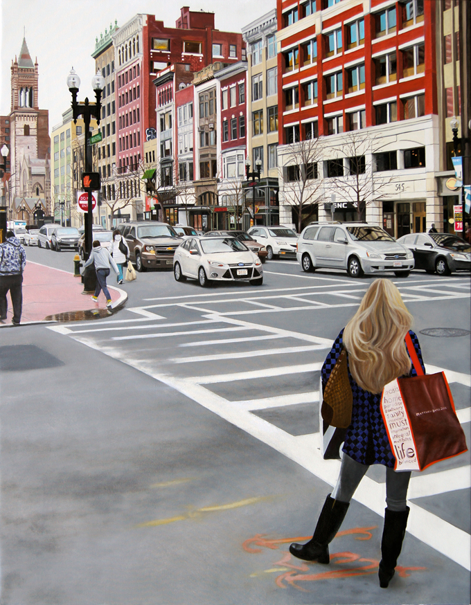 Copley Square Boston oil painting by Matthew Holden Bates