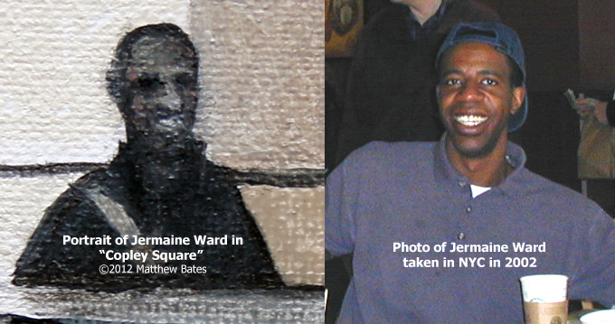 Jermaine comparison detail from Copley Square painting by Matthew Holden Bates