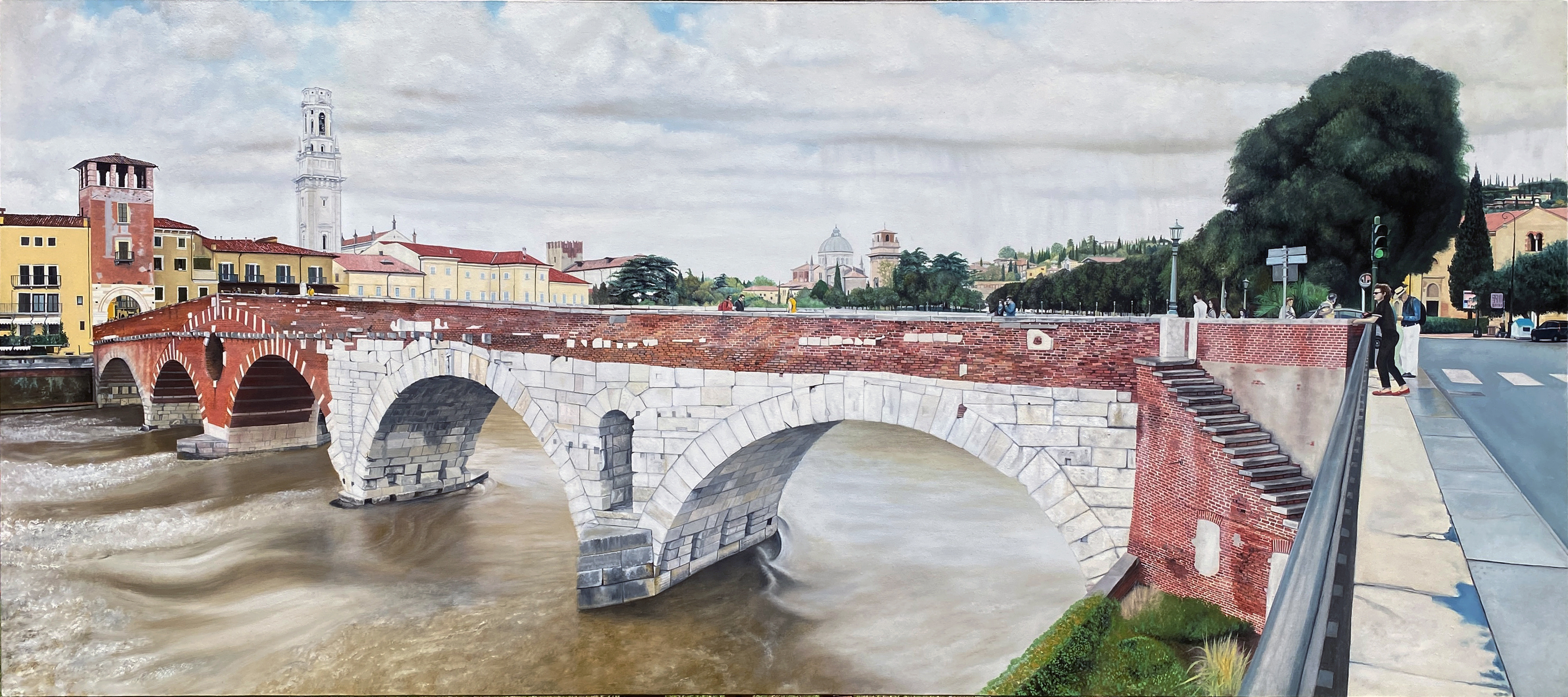 Lover's Bridge in Verona oil painting by Matthew Holden Bates