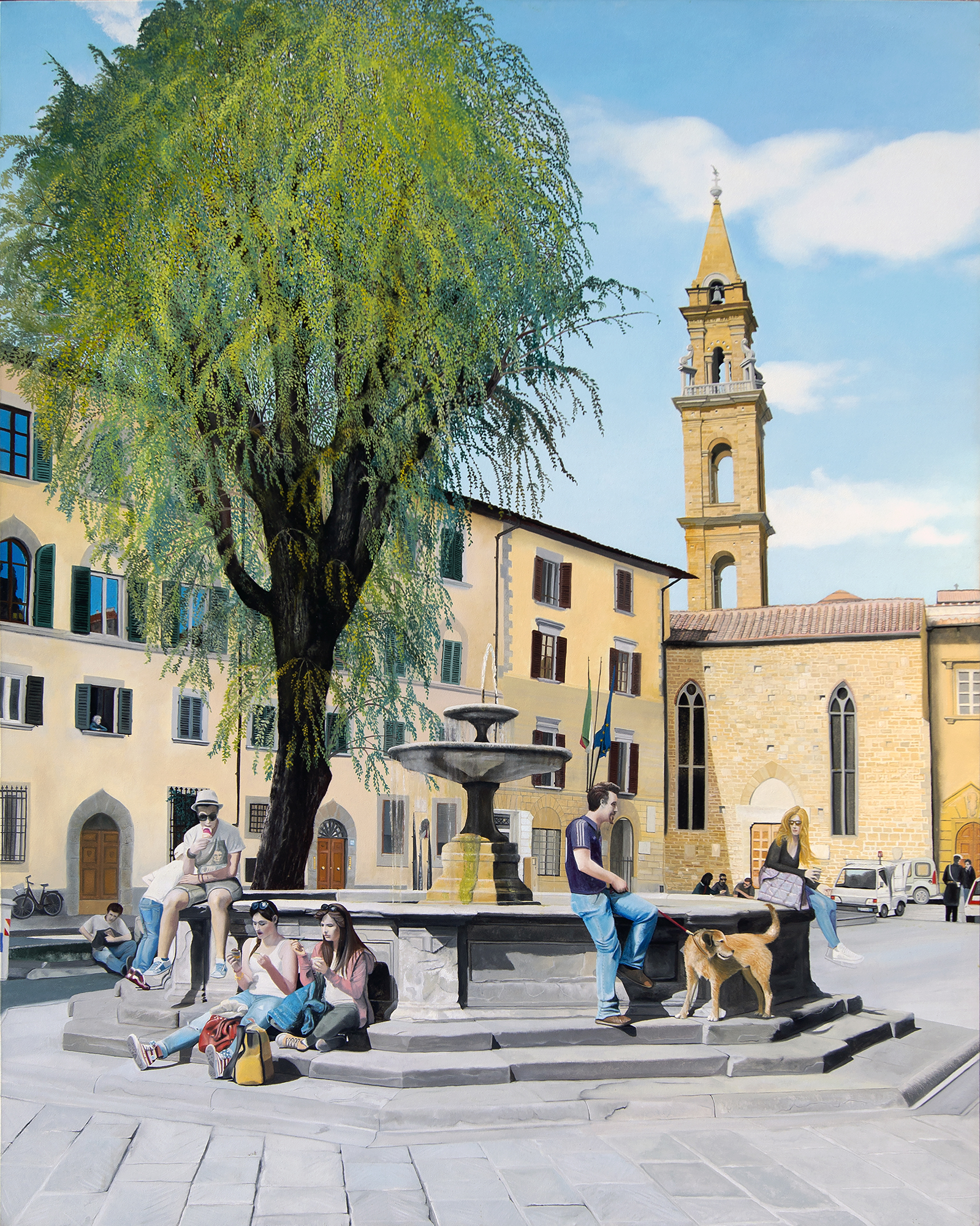 Piazza Santo Spirito painting by Matthew Holden Bates