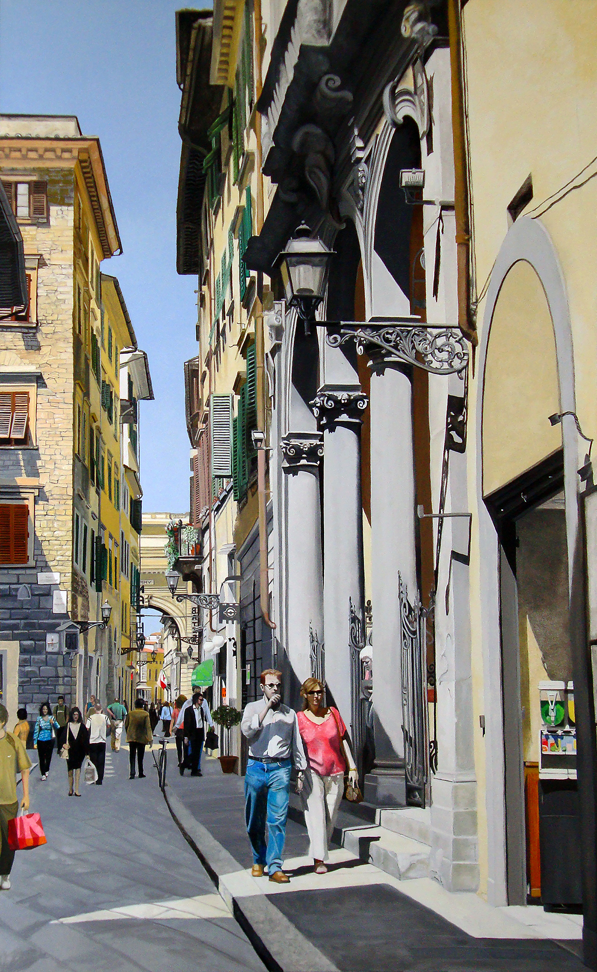 Via del Corso oil painting by Matthew Holden Bates