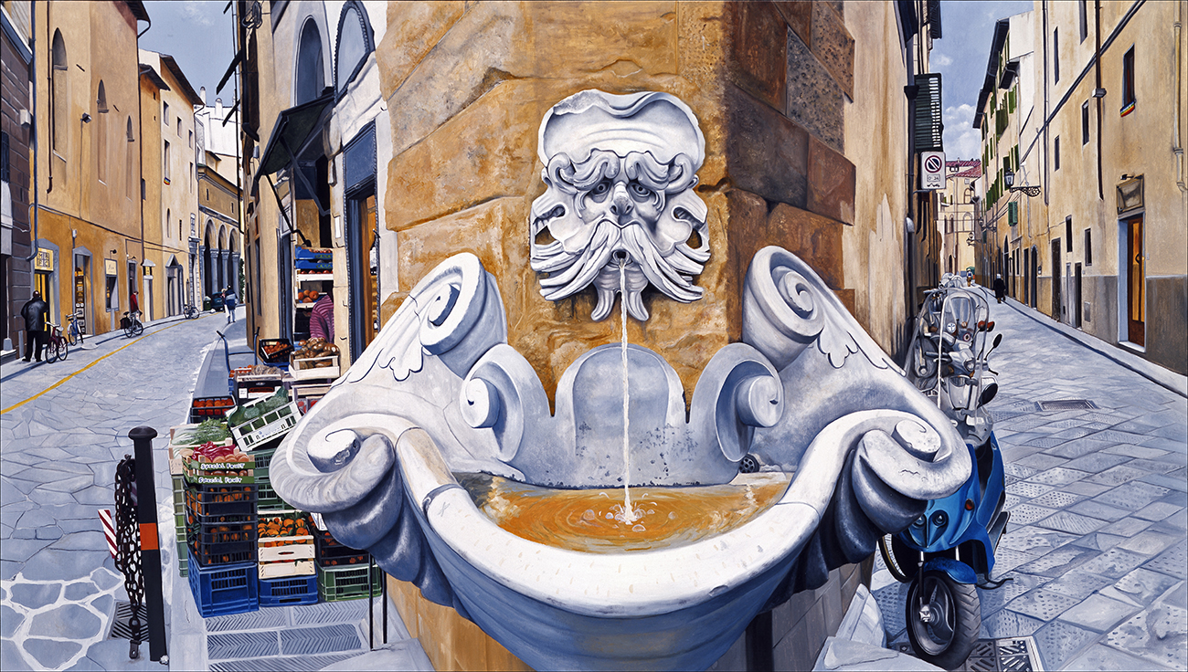 Original Oil Painting by Matthew Holden Bates "Piazza Frescobaldi"