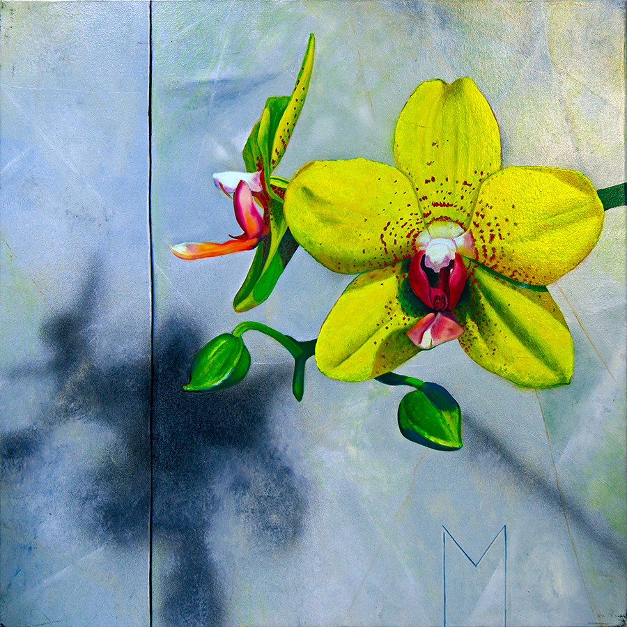 "Yellow Orchids" an original oil painting by Matthew Holden Bates