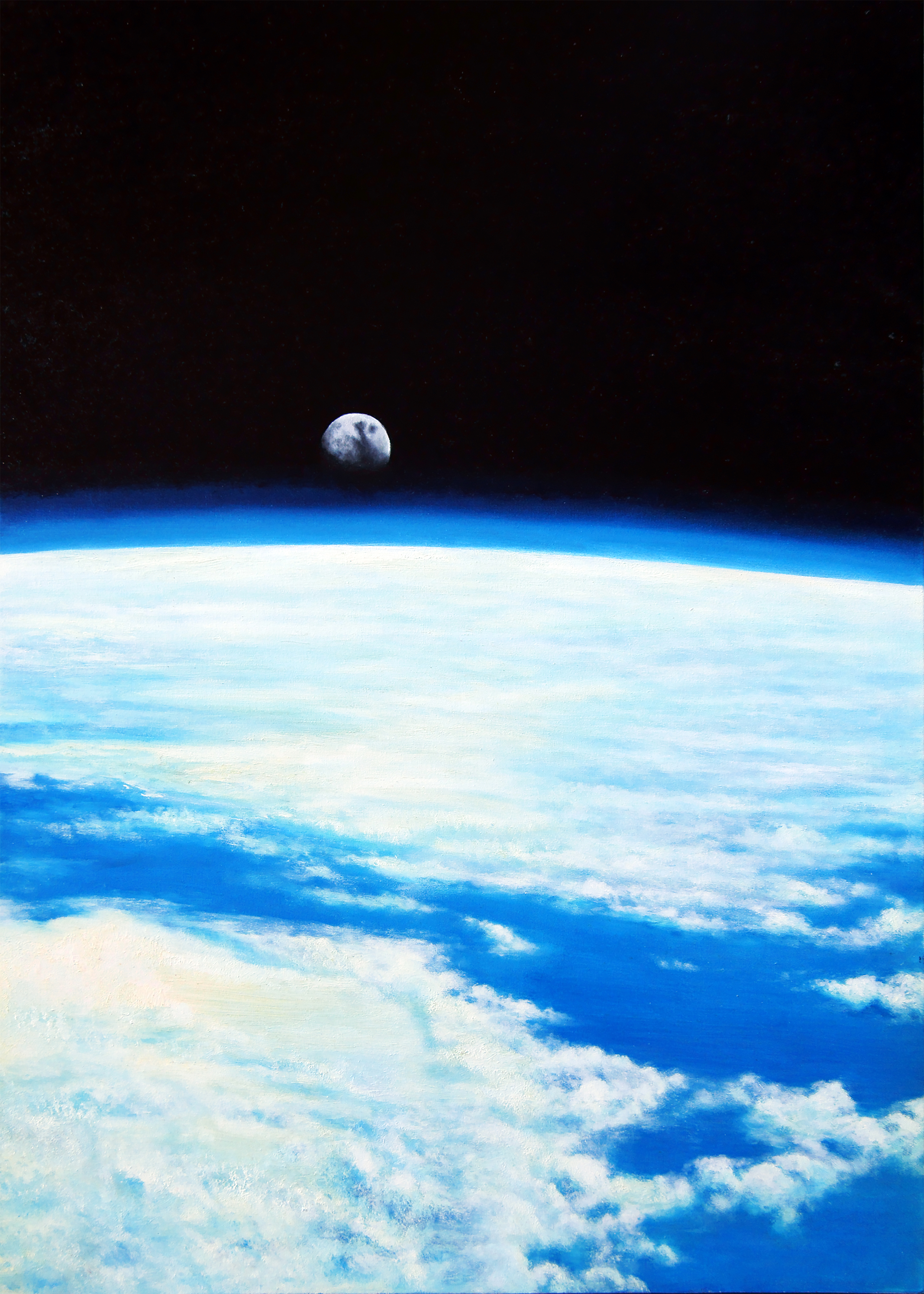 Moonrise oil painting by Matthew Holden Bates