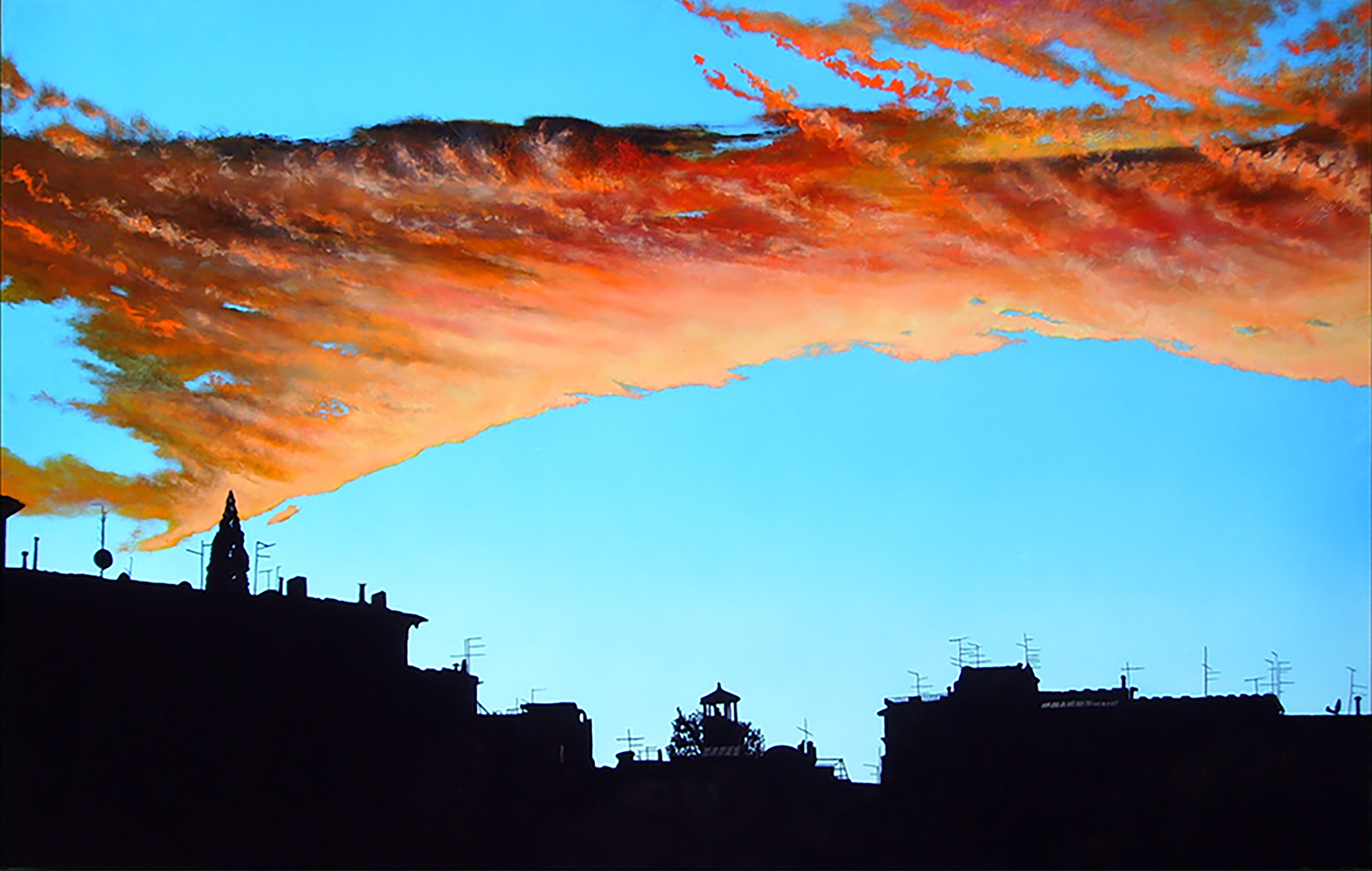 Sunset and Silhouette oil painting by Matthew Holden Bates