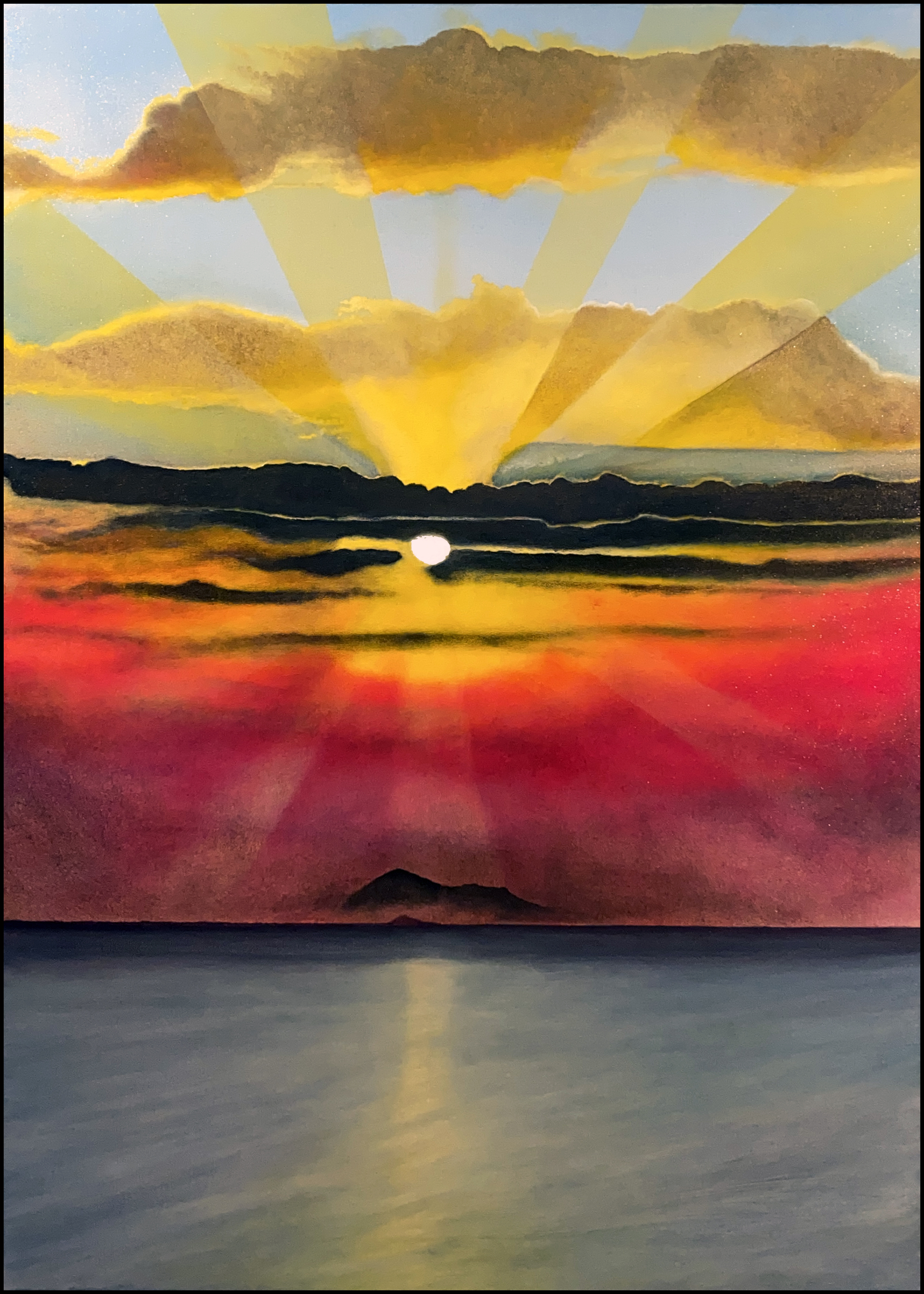 Talamone Sunset oil painting by Matthew Holden Bates
