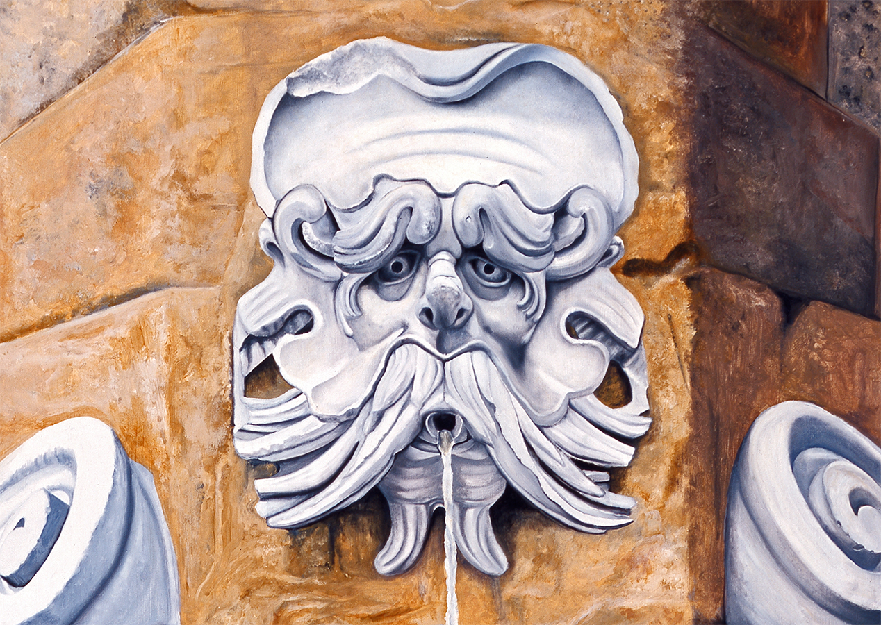 "Piazza Frescobaldi" (detail) an original oil painting by Matthew Holden Bates