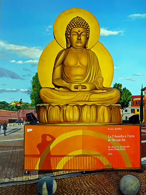 In Arte, Buddha oil painting by Matthew Holden Bates