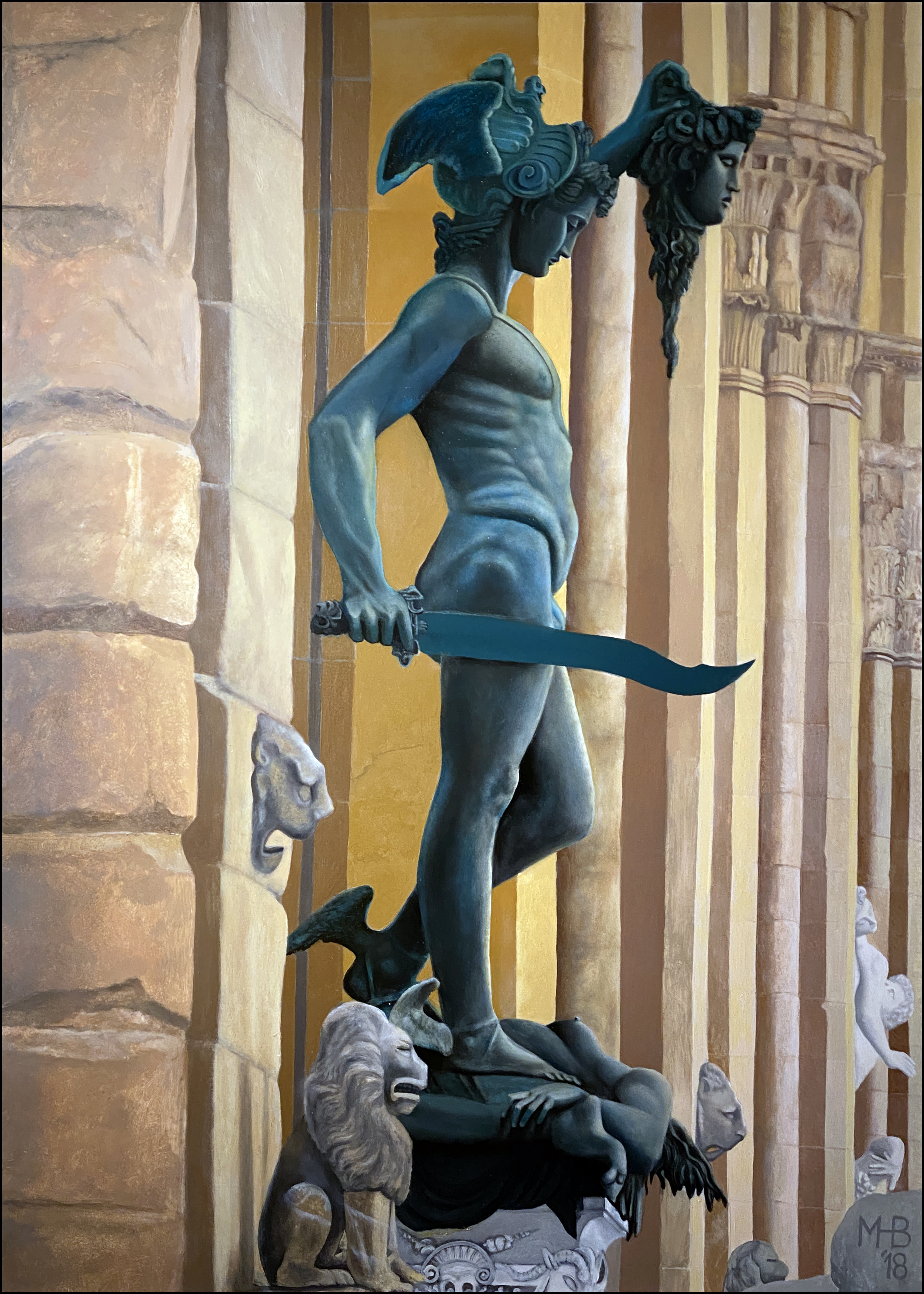 Perseo and Medusa oil painting by Matthew Holden Bates