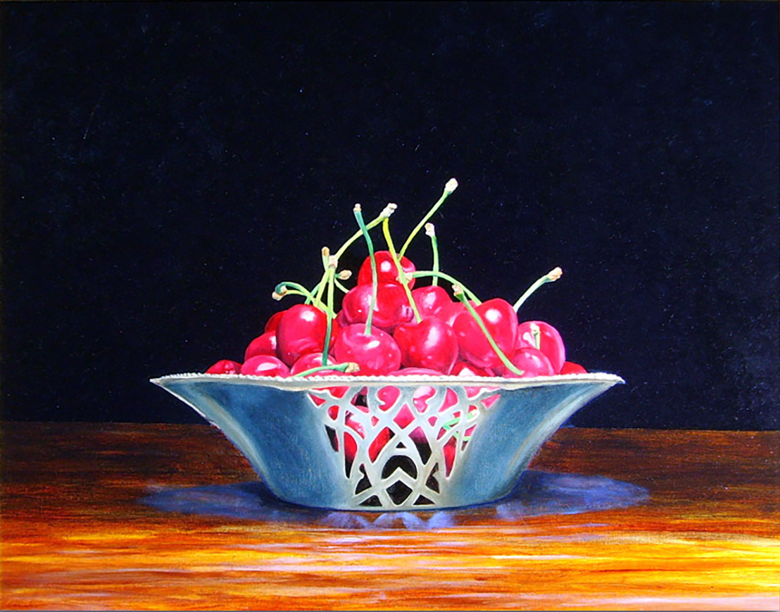 "Cherries" an original oil painting by Matthew Holden Bates