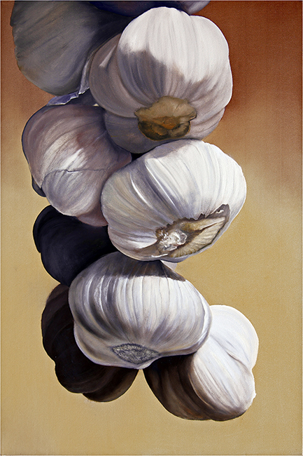 'Garlic Still Life' an original oil painting by Matthew Holden Bates